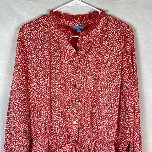 Draper James Red and White Floral Longsleeve Sundress - Picture 3 of 8